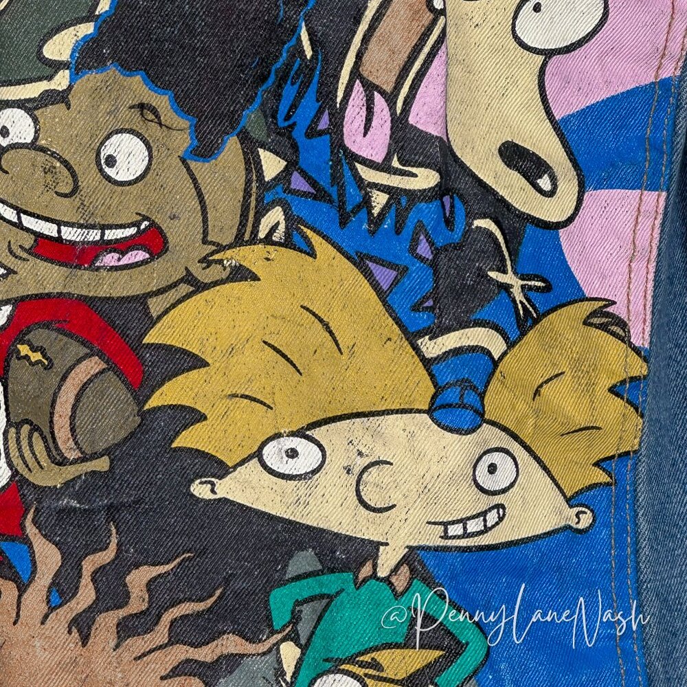 Members Only Nickelodeon Cartoon Handpainted Jean Jacket RARE - Picture 9 of 12